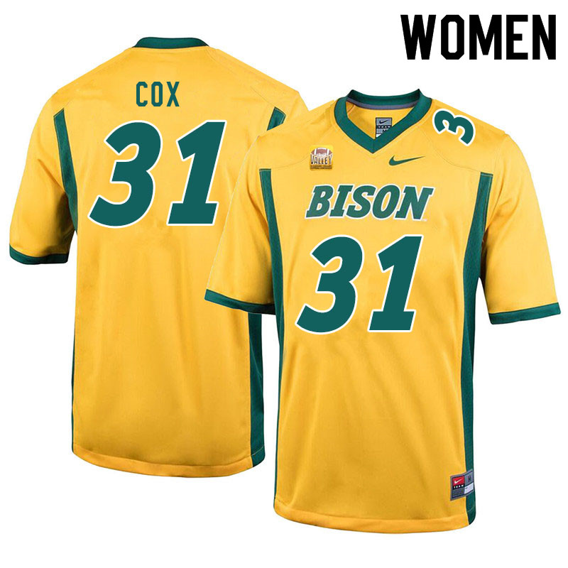 Women #31 Jasir Cox North Dakota State Bison College Football Jerseys Sale-Yellow